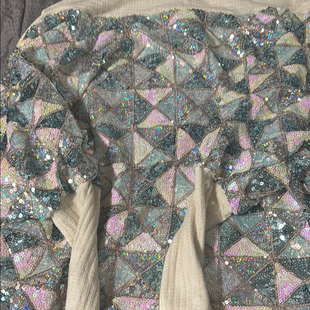 Miss Me Sequin Patchwork Cardigan - Multicolor